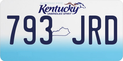 KY license plate 793JRD