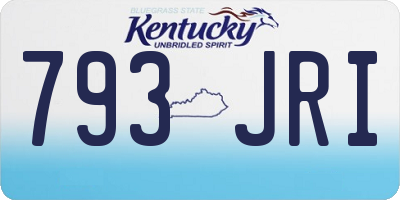KY license plate 793JRI