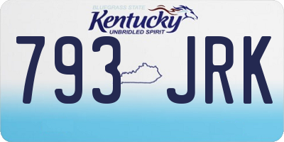 KY license plate 793JRK