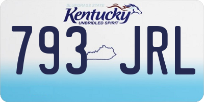 KY license plate 793JRL