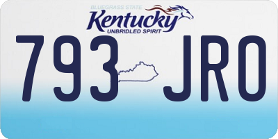 KY license plate 793JRO