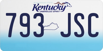 KY license plate 793JSC