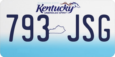 KY license plate 793JSG