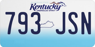 KY license plate 793JSN