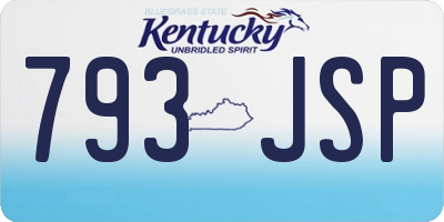 KY license plate 793JSP