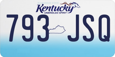 KY license plate 793JSQ