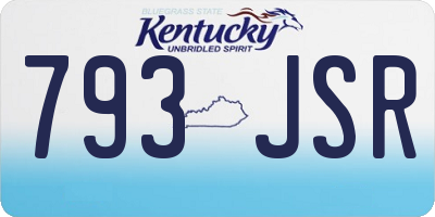 KY license plate 793JSR