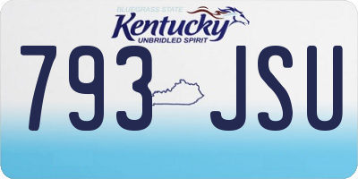 KY license plate 793JSU