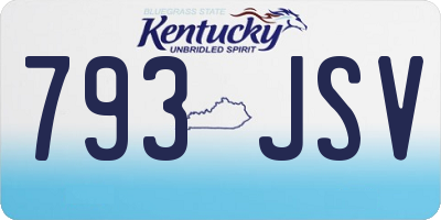 KY license plate 793JSV
