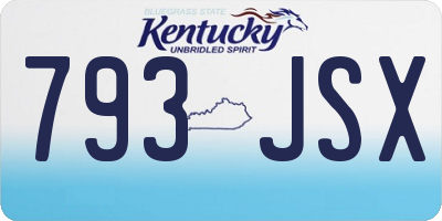 KY license plate 793JSX