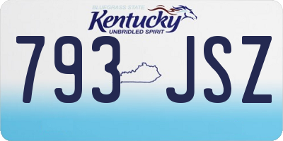 KY license plate 793JSZ
