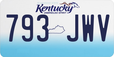 KY license plate 793JWV