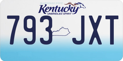 KY license plate 793JXT