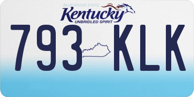 KY license plate 793KLK