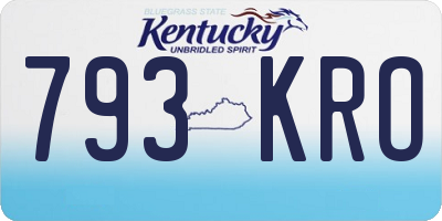 KY license plate 793KRO