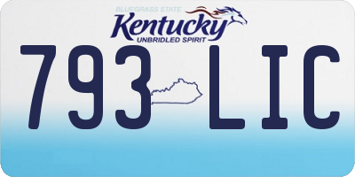 KY license plate 793LIC