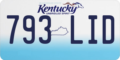KY license plate 793LID
