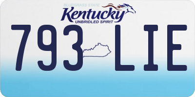 KY license plate 793LIE