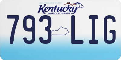 KY license plate 793LIG