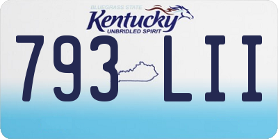 KY license plate 793LII