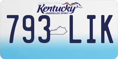 KY license plate 793LIK
