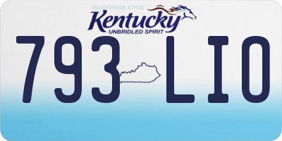 KY license plate 793LIO
