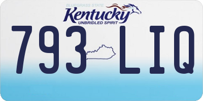KY license plate 793LIQ