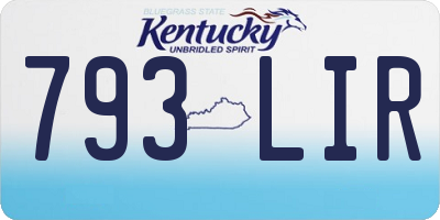 KY license plate 793LIR