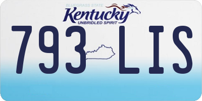 KY license plate 793LIS