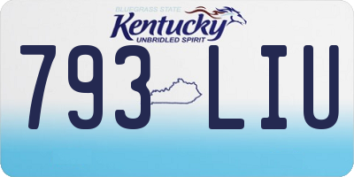 KY license plate 793LIU