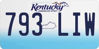 KY license plate 793LIW