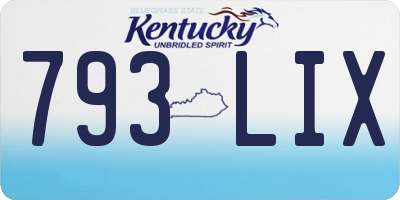 KY license plate 793LIX