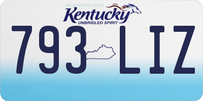 KY license plate 793LIZ