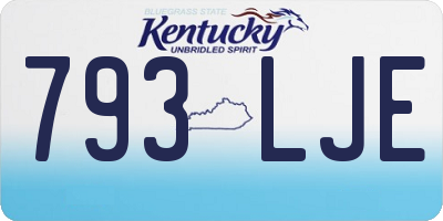 KY license plate 793LJE
