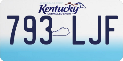 KY license plate 793LJF