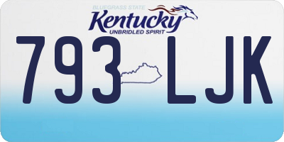 KY license plate 793LJK