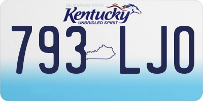 KY license plate 793LJO