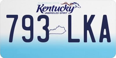 KY license plate 793LKA