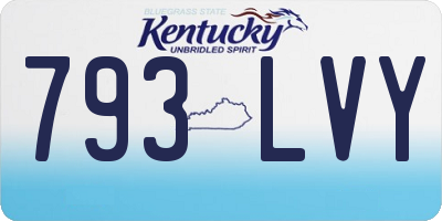 KY license plate 793LVY