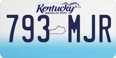KY license plate 793MJR