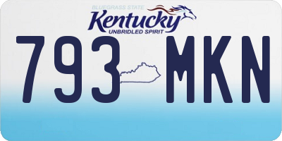 KY license plate 793MKN