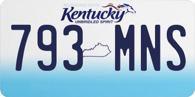 KY license plate 793MNS