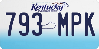KY license plate 793MPK