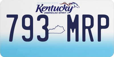 KY license plate 793MRP