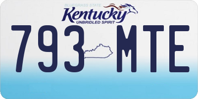 KY license plate 793MTE