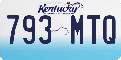 KY license plate 793MTQ
