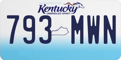 KY license plate 793MWN