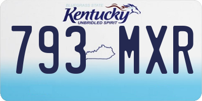 KY license plate 793MXR