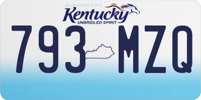 KY license plate 793MZQ