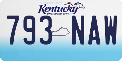 KY license plate 793NAW
